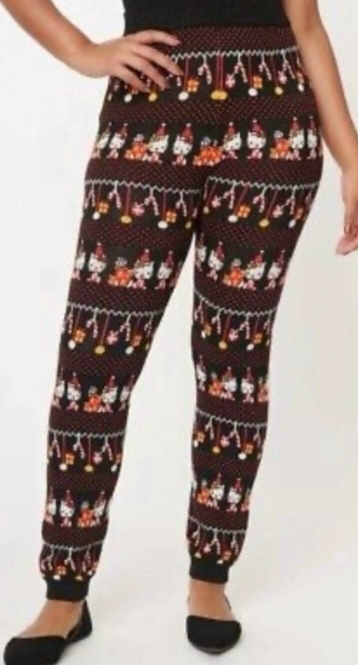 Unique Vintage Hello Kitty Knit Sweater Jogger Pants Christmas Theme S 4 NWOT